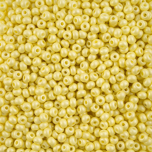 8/0 Czech Seed Beads #040 Permalux Light Yellow 22g