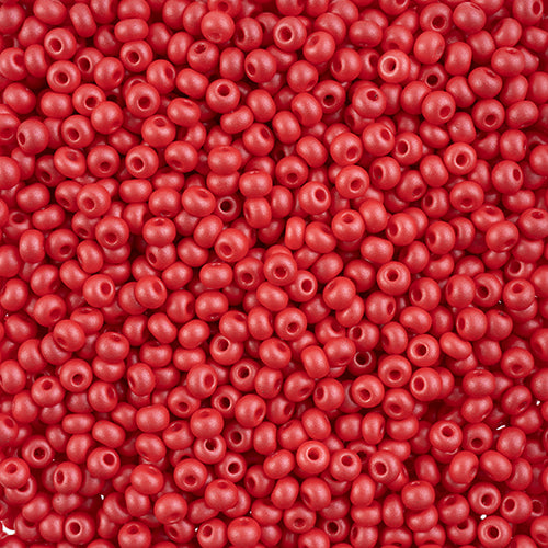 6/0 Czech Seed Beads #127 Permalux Red 24g