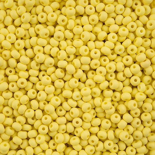 8/0 Czech Seed Beads #062 Permalux Matte Light Yellow 22g