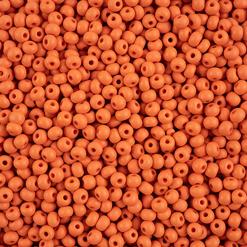 6/0 Czech Seed Beads #145 Permalux Matte Orange 24g