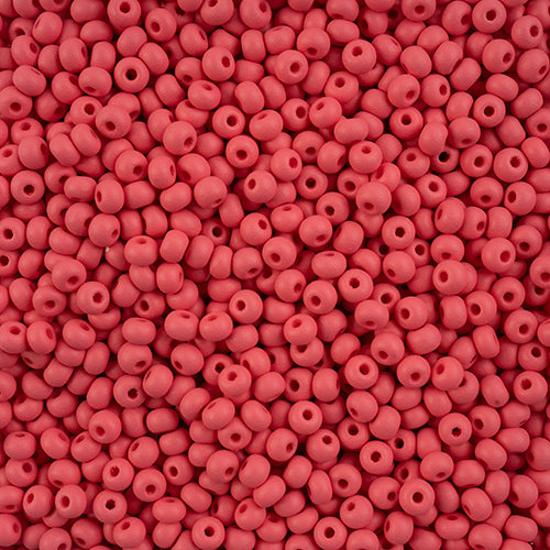 8/0 Czech Seed Beads #069 Permalux Matte Red 22g