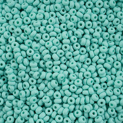 8/0 Czech Seed Beads #077 Permalux Matte Mint 22g