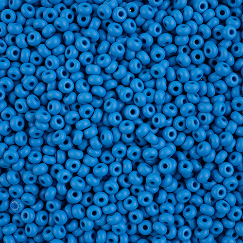 8/0 Czech Seed Beads #082 Permalux Matte Blue 22g