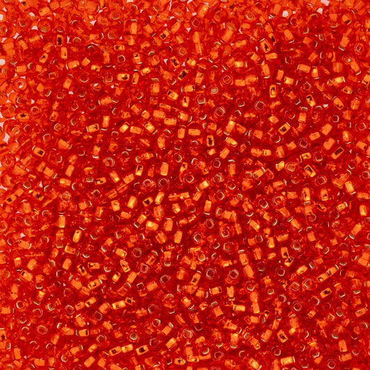 10/0 Perles de Rocailles Tchèques #1306V Argent Doublé Orange 22g