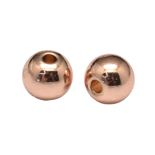 Round Metal Bead 6mm Rose Gold Plated 50/pk