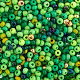 8/0 Czech Seed Beads #0100V Green Multi Mix 22g