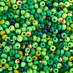 8/0 Czech Seed Beads #0100V Green Multi Mix 22g