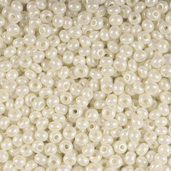 11/0 Czech Seed Beads #01469 Pearl White Luster Terra 23g