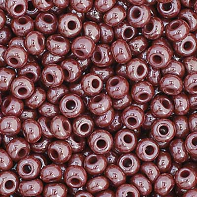 11/0 Czech Seed Beads #35033 Opaque Brown Luster 23g