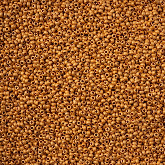 11/0 Czech Seed Beads #43194 Orange Terra Metallic Matte 23g
