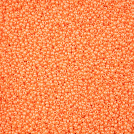 11/0 Czech Seed Beads #43195 Pearl Orange Luster Terra 23g