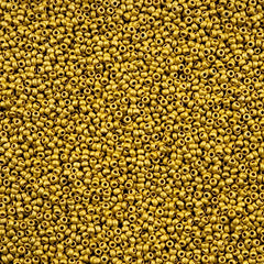 11/0 Czech Seed Beads #43199 Yellow Terra Metallic Matte 23g