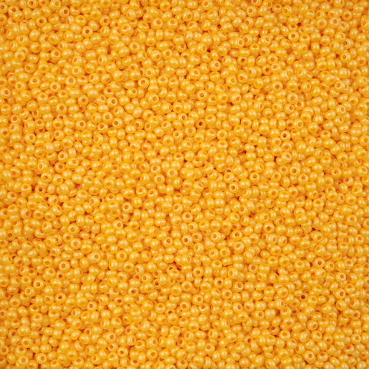 11/0 Czech Seed Beads #43200 Pearl Yellow Luster Terra 23g