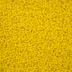 11/0 Czech Seed Beads #43202 Opaque Yellow Matte Rainbow 23g