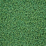 11/0 Czech Seed Beads #43205 Opaque Green Matte Rainbow 23g