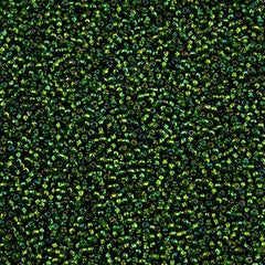 11/0 Czech Seed Beads #43206 Silver Lined Rainbow Green 24g