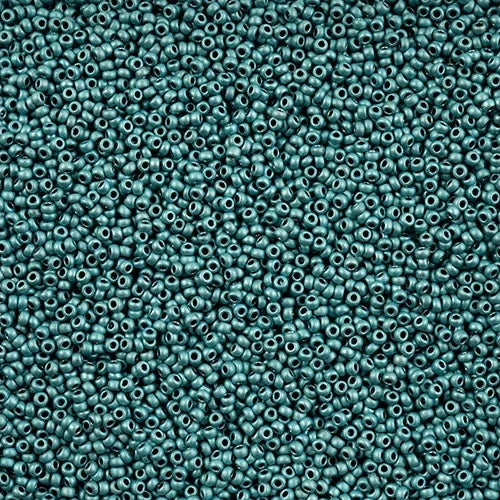 11/0 Czech Seed Beads #43207 Metallic Terra Matte Aqua 24g