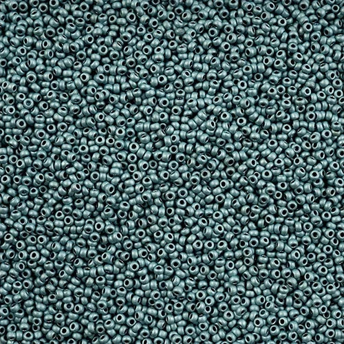 11/0 Czech Seed Beads #43210 Metallic Terra Matte Blue 24g