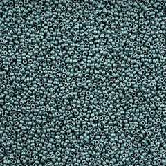 11/0 Czech Seed Beads #43210 Metallic Terra Matte Blue 24g