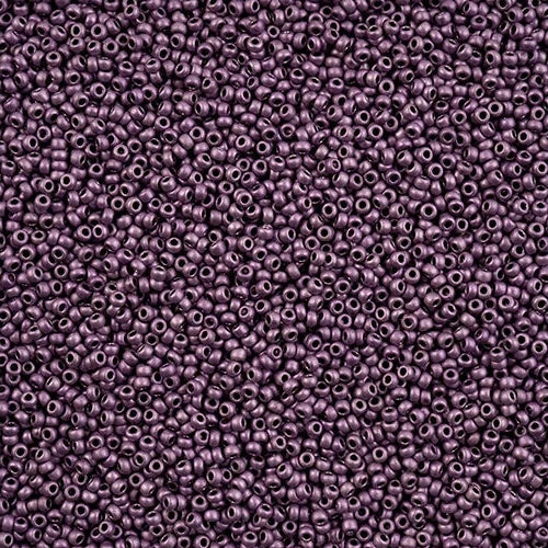 11/0 Czech Seed Beads #43220 Metallic Terra Matte Purple 24g