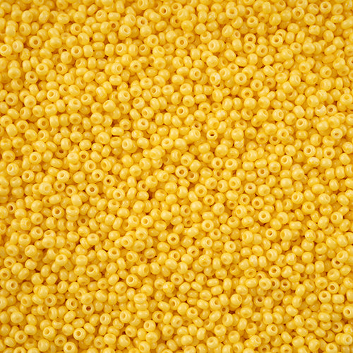 11/0 Czech Seed Beads #43234 Op Yellow Chalk Solgel 23g