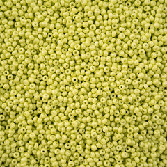 11/0 Czech Seed Beads #43248 Op Lt Green Chalk Solgel 23g