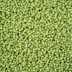 11/0 Czech Seed Beads #43249 Op Green Chalk Solgel 23g