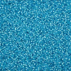 11/0 Czech Seed Beads #43291 Silver Lined Aqua Solgel 23g