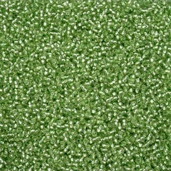 11/0 Czech Seed Beads #43296 Silver Lined Dark Green Solgel 23g