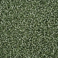 11/0 Czech Seed Beads #43297 Silver Lined Eucalyptus Solgel 23g