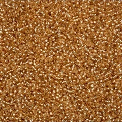 11/0 Czech Seed Beads #43299 Silver Lined Light Brown Solgel 23g