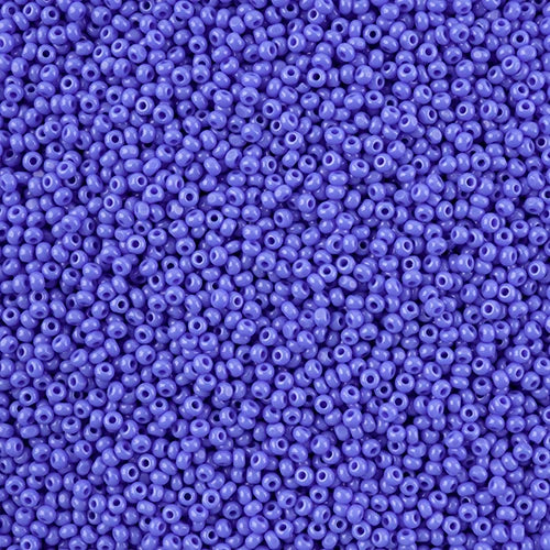 11/0 Czech Cut Seed Beads #37014 Opaque Light Royal Blue 13g