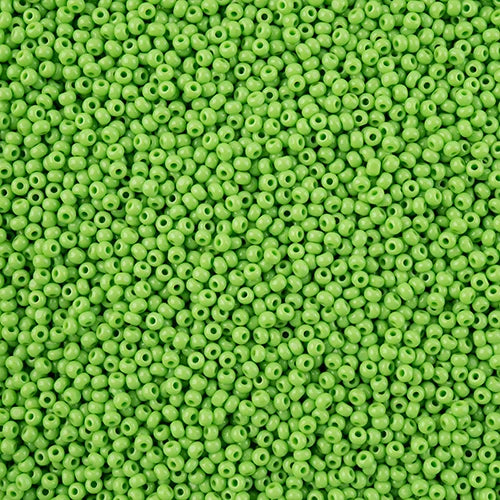 11/0 Czech Cut Seed Beads #37018 Opaque Light Green 13g
