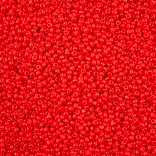 11/0 Czech Cut Seed Beads #37030 Opaque Light Red 13g