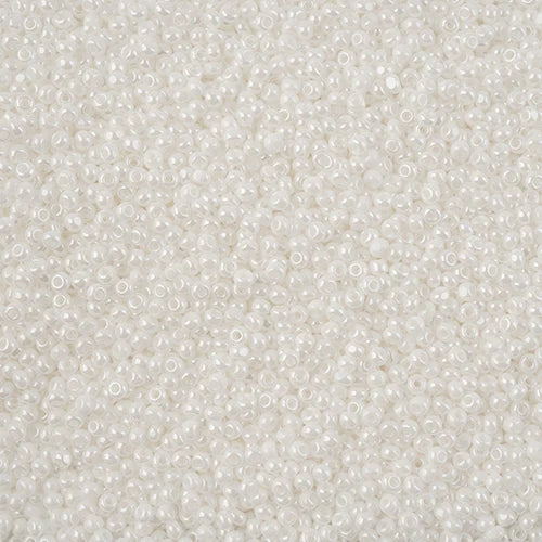 11/0 Czech Cut Seed Beads #37071 Opaque White Luster 13g