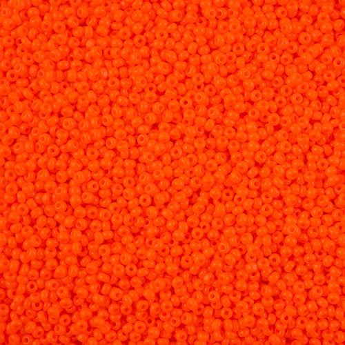 11/0 Czech Cut Seed Beads #37078 Opaque Orange 13g