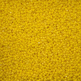 11/0 Czech Cut Seed Beads #37088 Opaque Yellow Rainbow 13g
