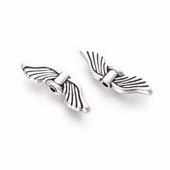 Wing Angel 21mm, Antique Silver Metal Bead 25/pk