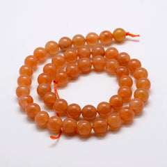Red Aventurine Beads 6mm Round Grade A (Natural) 15-16" Strand