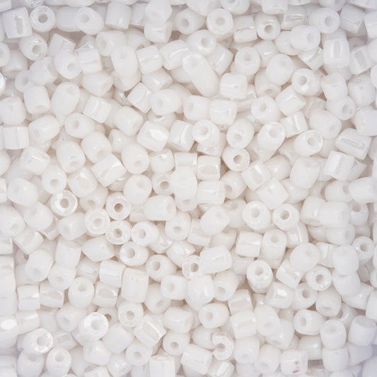 9/0 Czech 3-Cut Seed Beads Opaque White Luster 13g