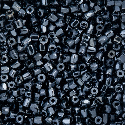 9/0 Czech 3-Cut Seed Beads Opaque Gunmetal 13g