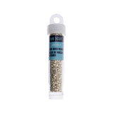 9/0 Czech 3-Cut Seed Beads Opaque Silver Terra Metallic Dyed 13g