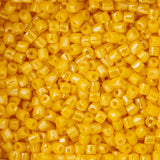 9/0 Czech 3-Cut Seed Beads Opaque Golden Yellow Luster 13g