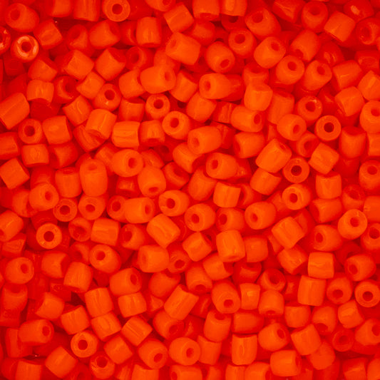 9/0 Czech 3-Cut Seed Beads Opaque Orange 13g