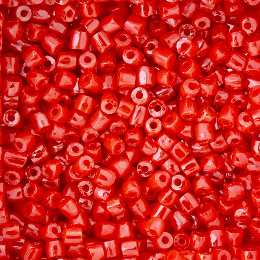 9/0 Czech 3-Cut Seed Beads Opaque Dark Orange 13g