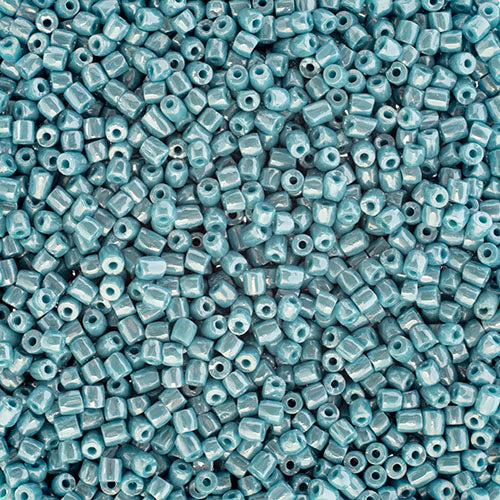 9/0 Czech 3-Cut Seed Beads Opaque Turquoise Blue Luster 13g