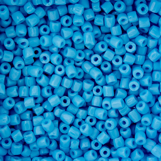 9/0 Czech 3-Cut Seed Beads Opaque Light Blue 13g