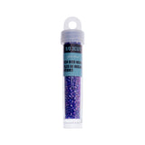 9/0 Czech 3-Cut Seed Beads Tr Sapphire/ Pink Lined Rainbow 13g