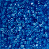 9/0 Czech 3-Cut Seed Beads Transparent Capri Blue Luster 13g