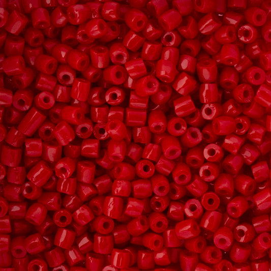 9/0 Czech 3-Cut Seed Beads Opaque Light Red 13g